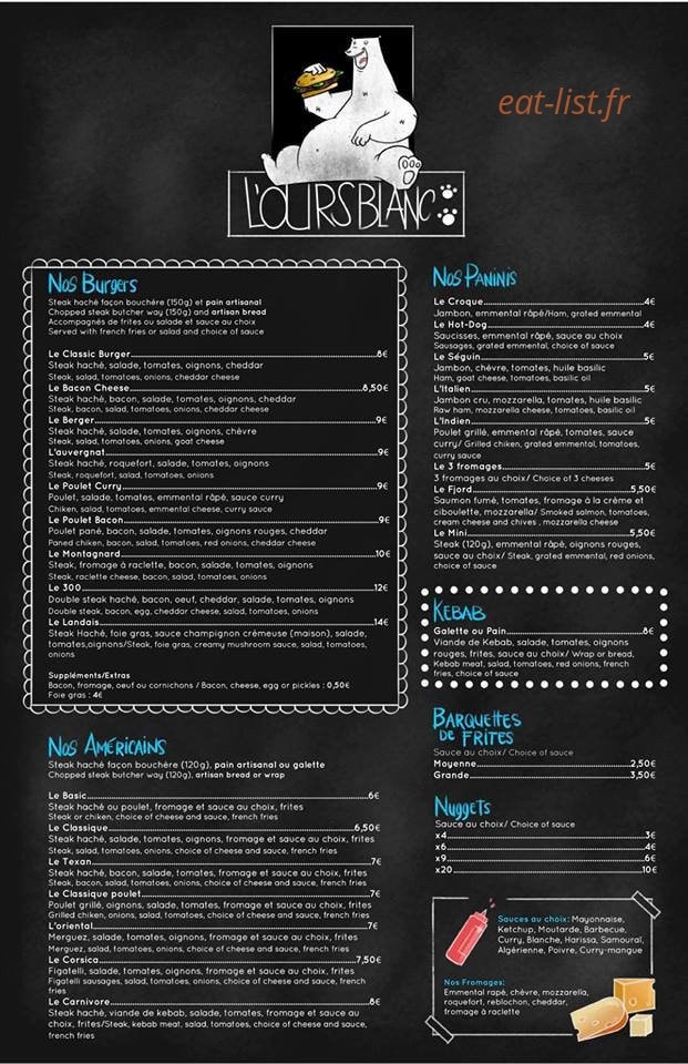 L'Ours Blanc — carte page 1
