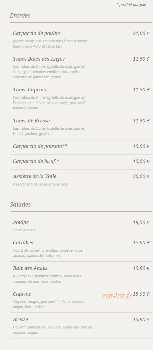 La Voile Plage — carte page 1