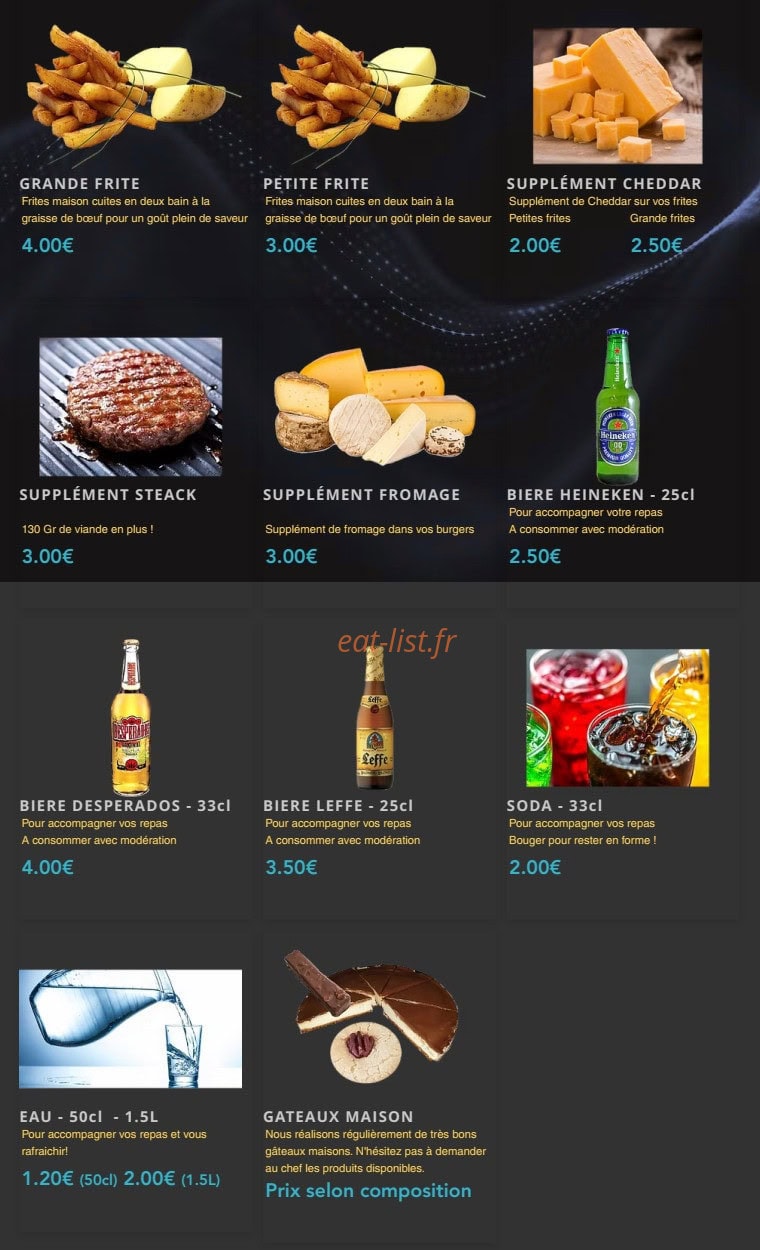 Le burger fou — carte page 2