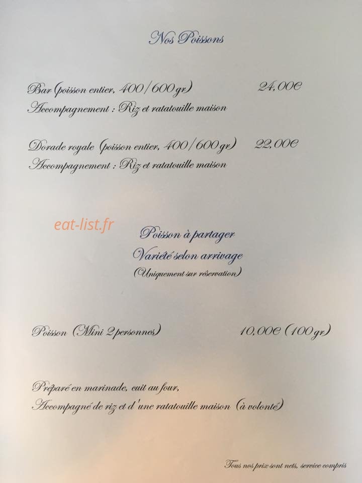 Les Saveurs d'Ange — carte page 5