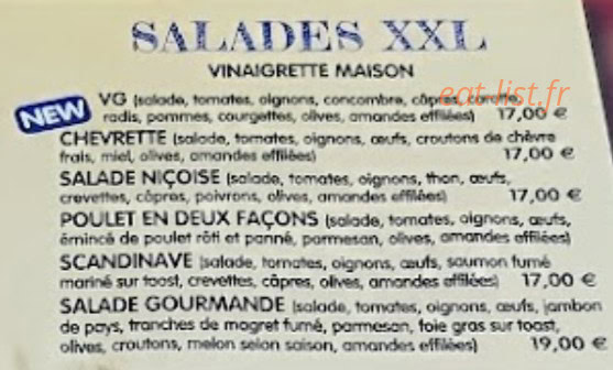 Carte et menu de Poivr'Sel à La Londe les Maures — Les salades