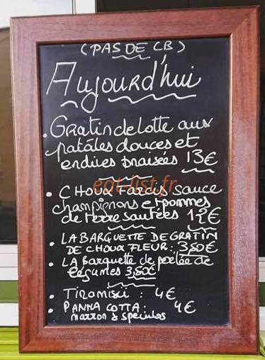 Chez Pascaline — carte page 1