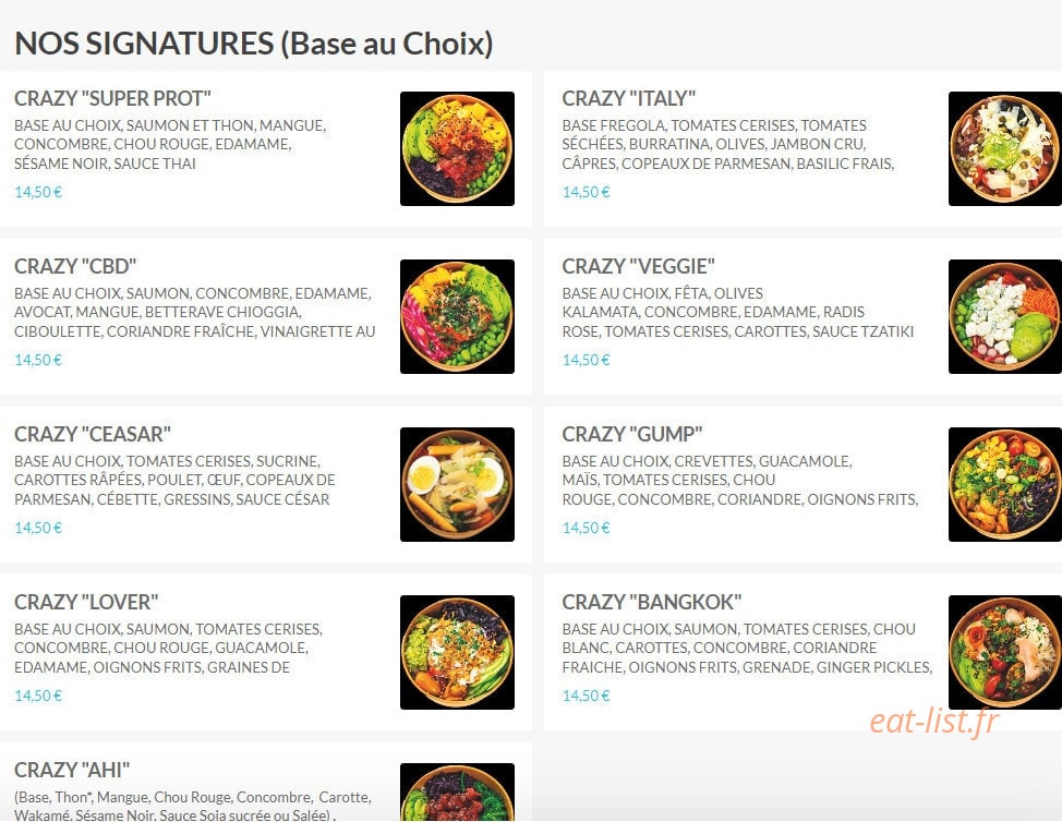 CrazyBowl — carte page 3