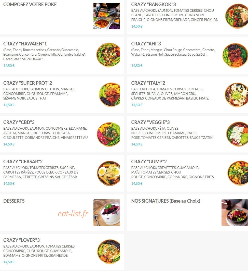CrazyBowl — carte page 1