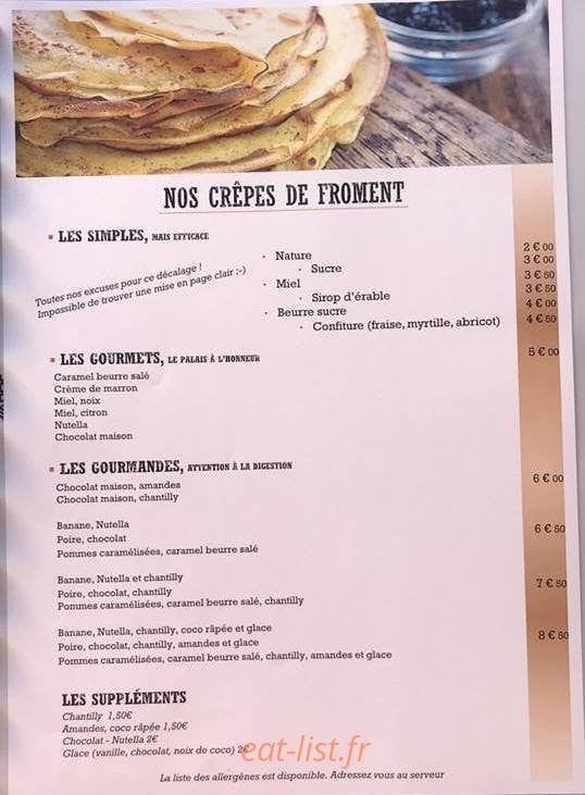 Crêperie La Crau — carte page 3