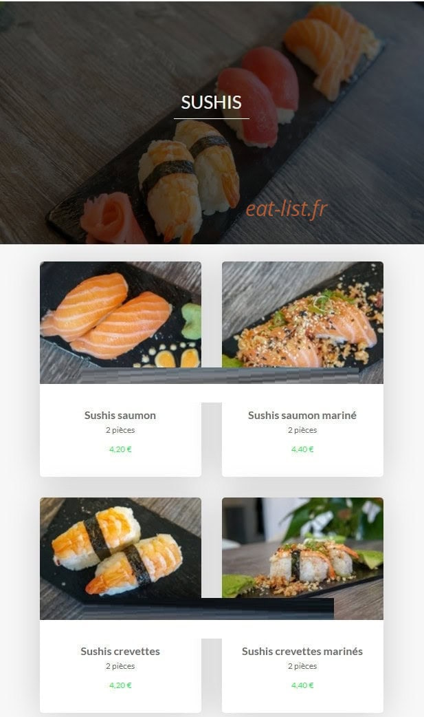 E Sushi — carte page 11