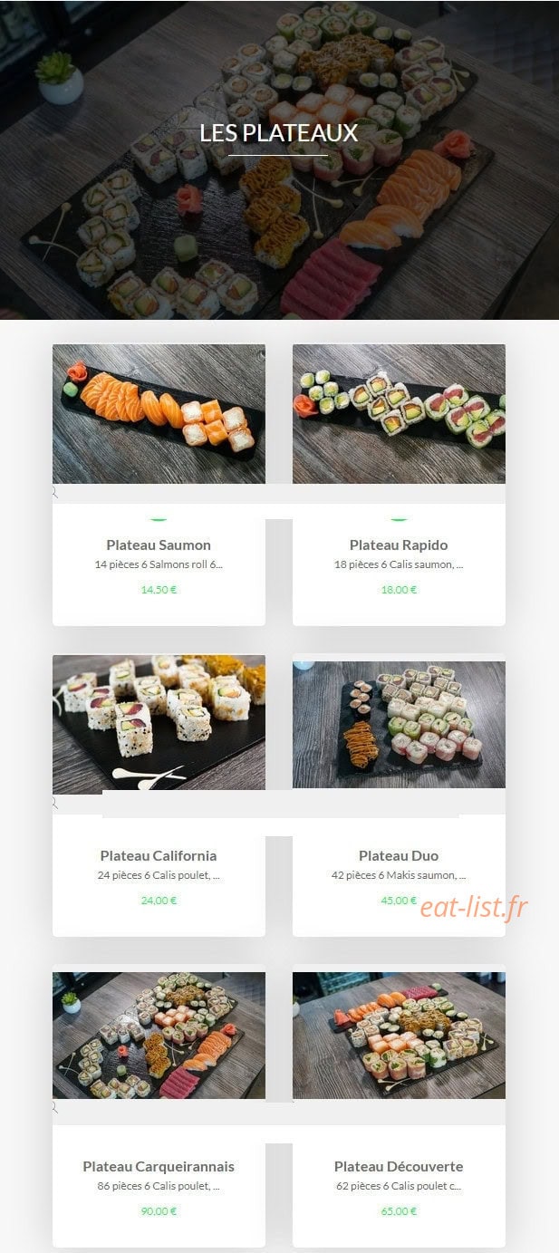 E Sushi — carte page 2