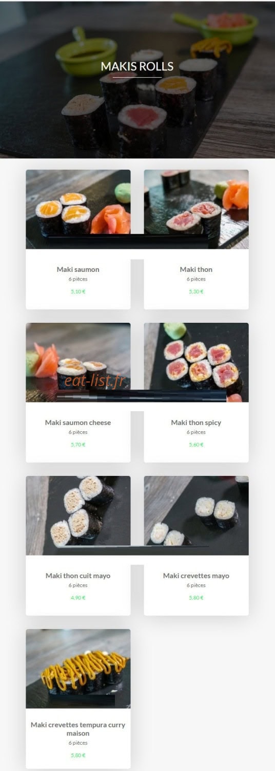 E Sushi — carte page 9