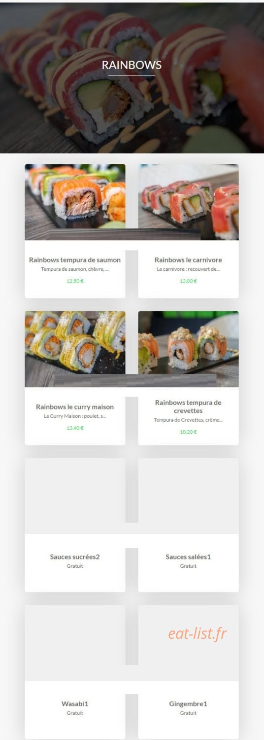 E Sushi — carte page 6