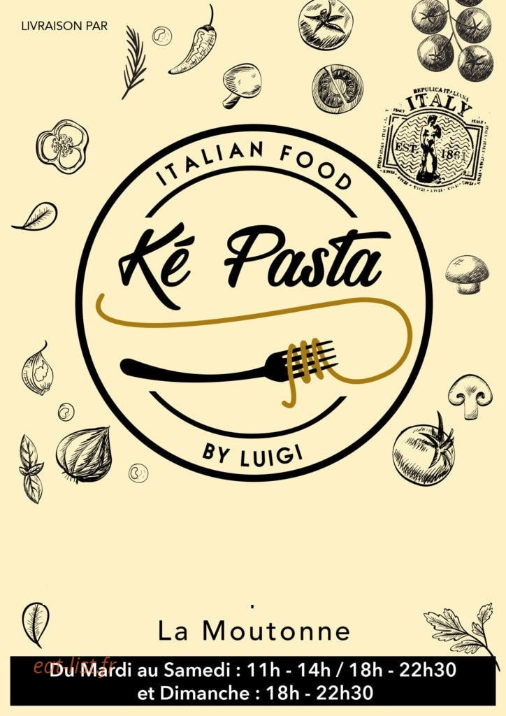 Ké Pasta — carte page 1