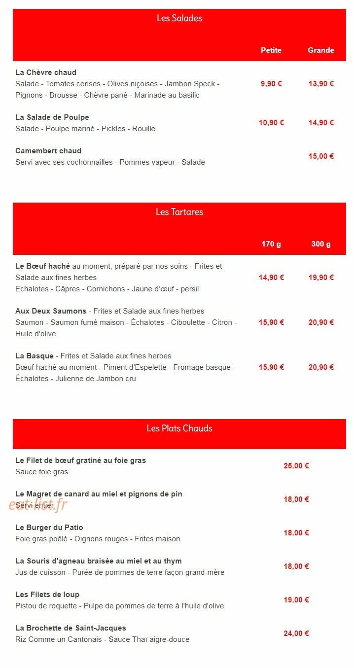 Le Patio — carte page 3