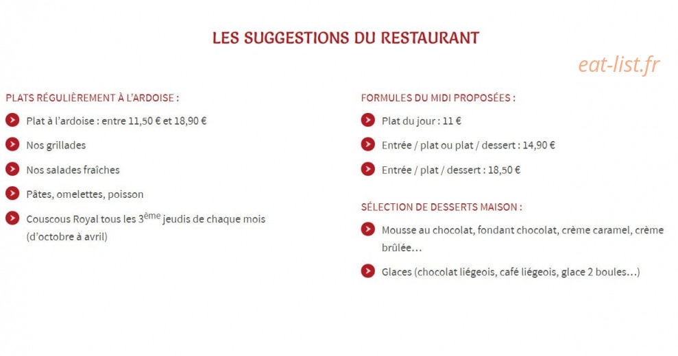 Le Relais — carte page 1