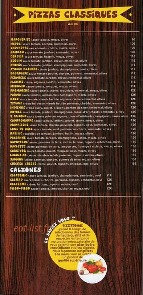 Pizz'Atomic — carte page 2