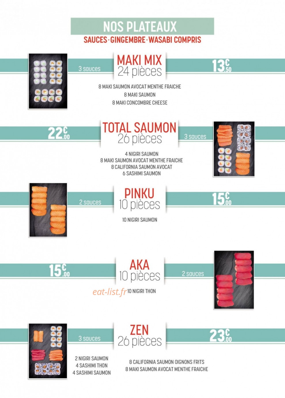 2J Sushi — carte page 5