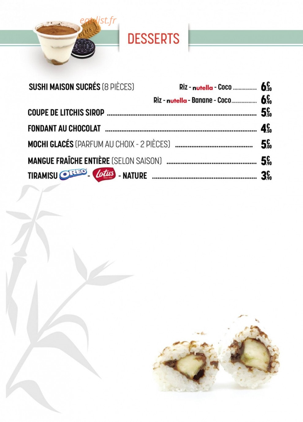 2J Sushi — carte page 8