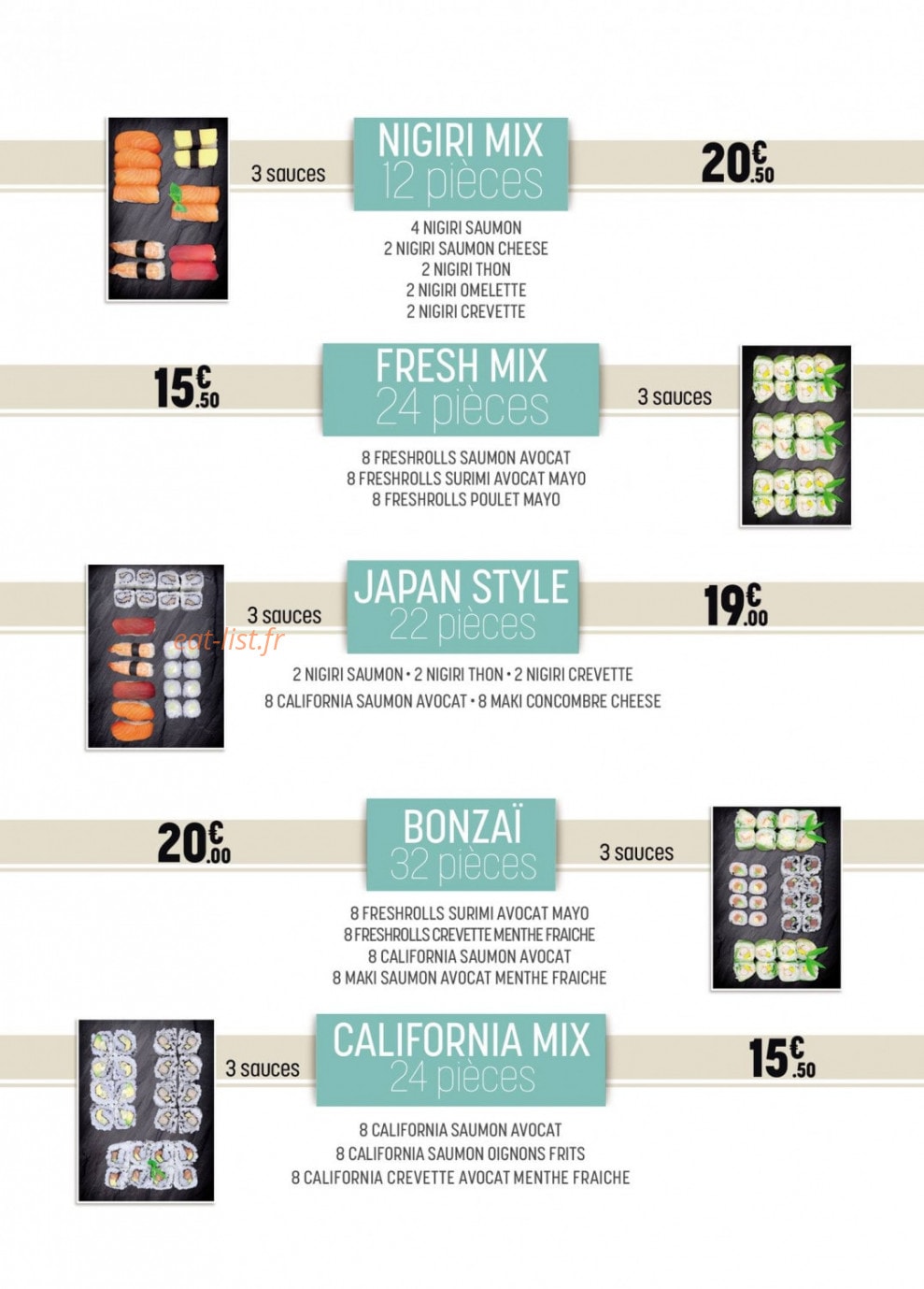 2J Sushi — carte page 6