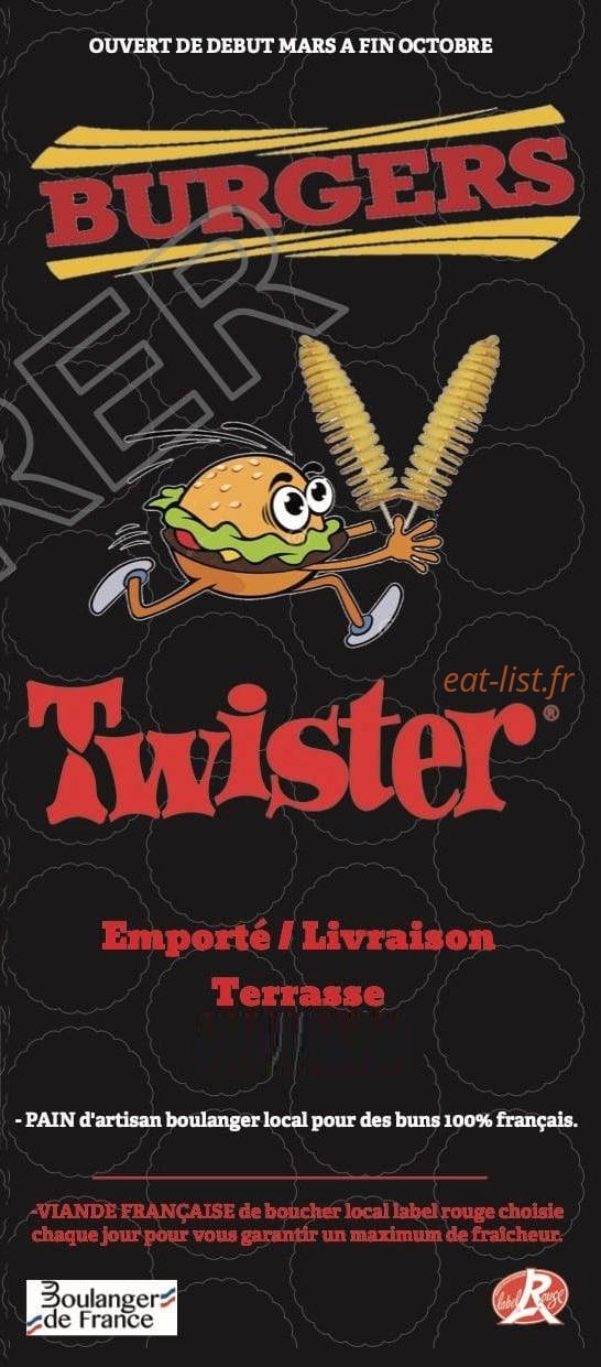 Burgers Twister — carte page 1