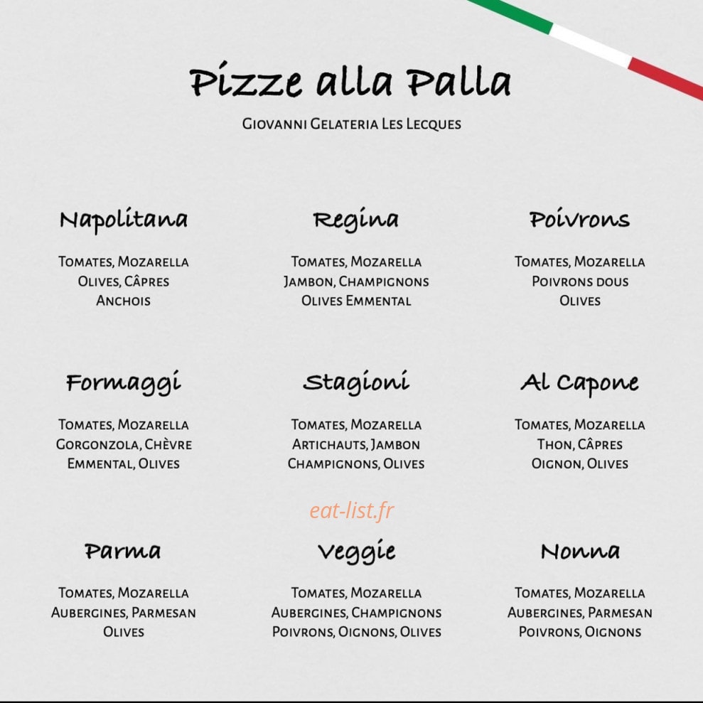 Giovanni Gelateria — carte page 1
