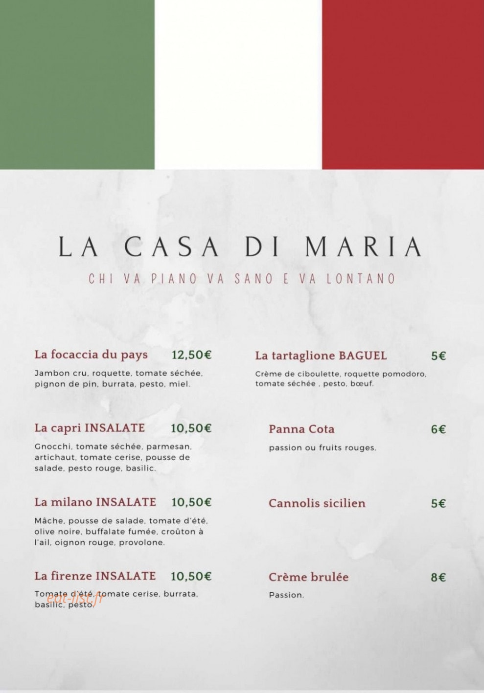 La Casa Di Maria — carte page 1