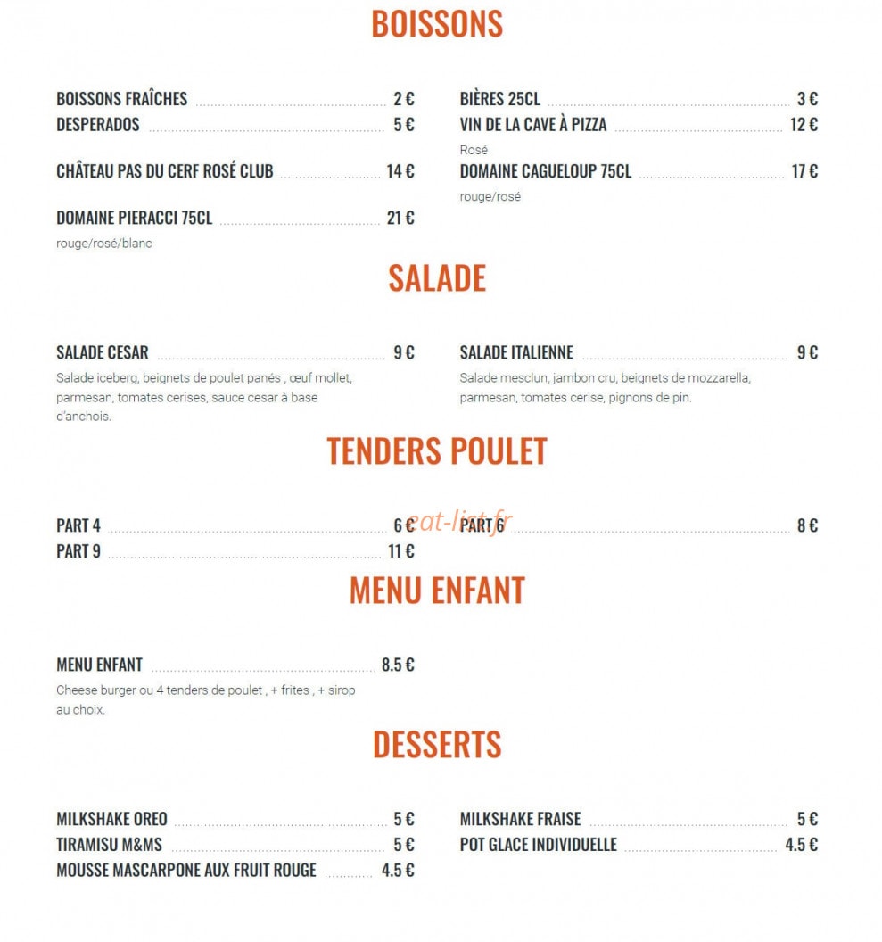 La Cave à Burger — carte page 2