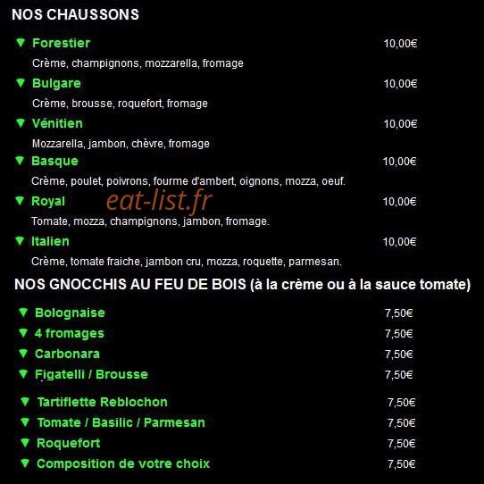 La cave a pizza — carte page 3