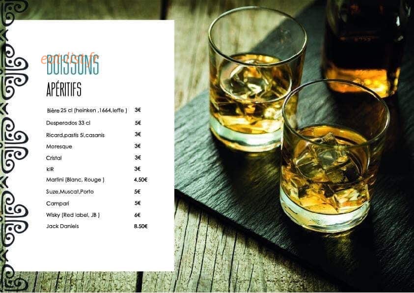 Carte et menu de La medina à Saint Cyr sur Mer — Les boissons