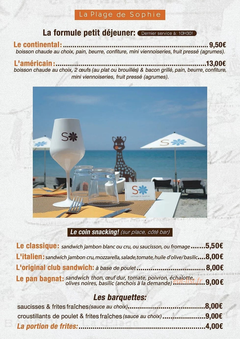 La plage de Sophie — carte page 7