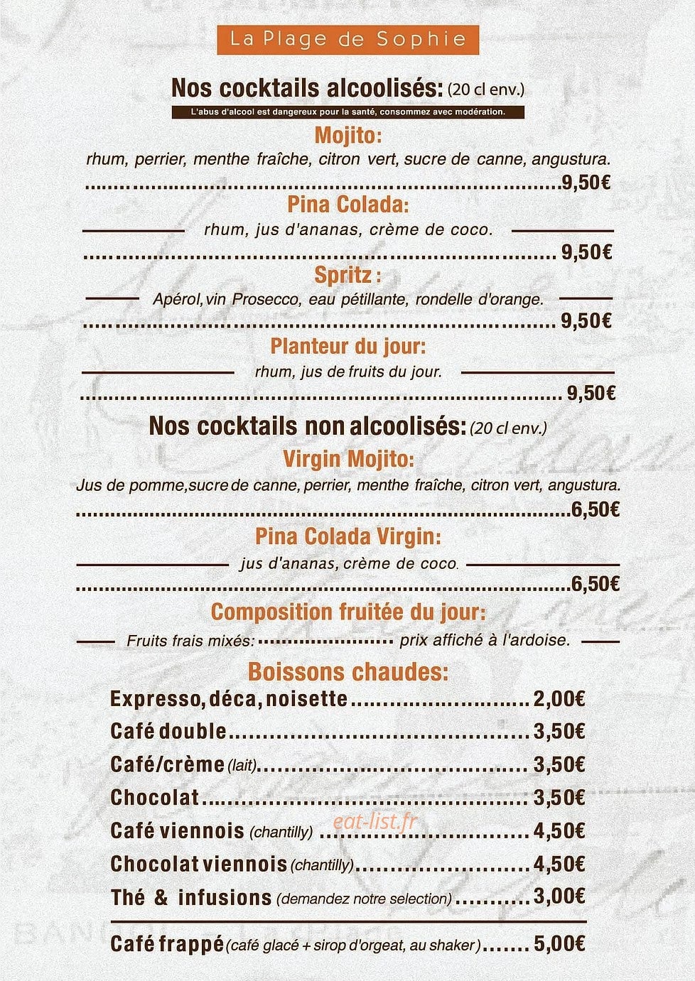 La plage de Sophie — carte page 6