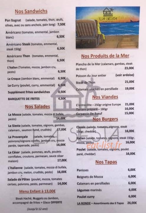 La siesta — carte page 1
