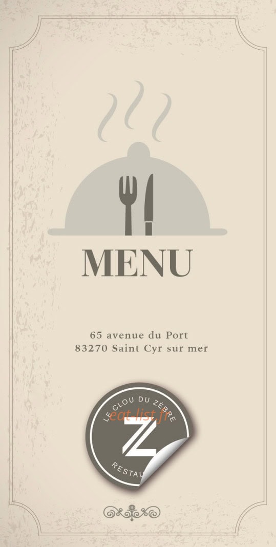 Le Clou du Zèbre — carte page 1