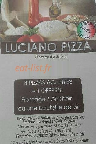 Luciano Pizza — carte page 1