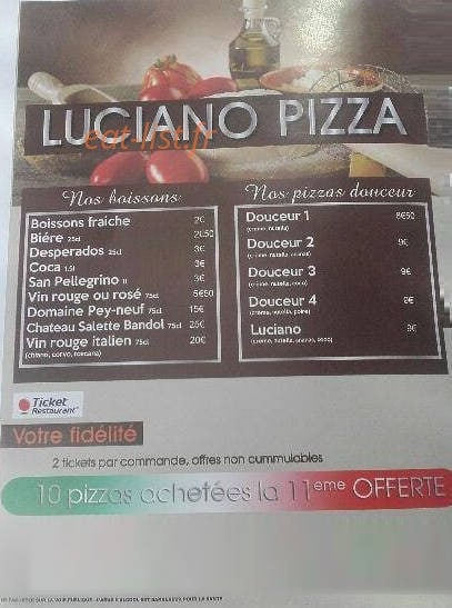 Luciano Pizza — carte page 4