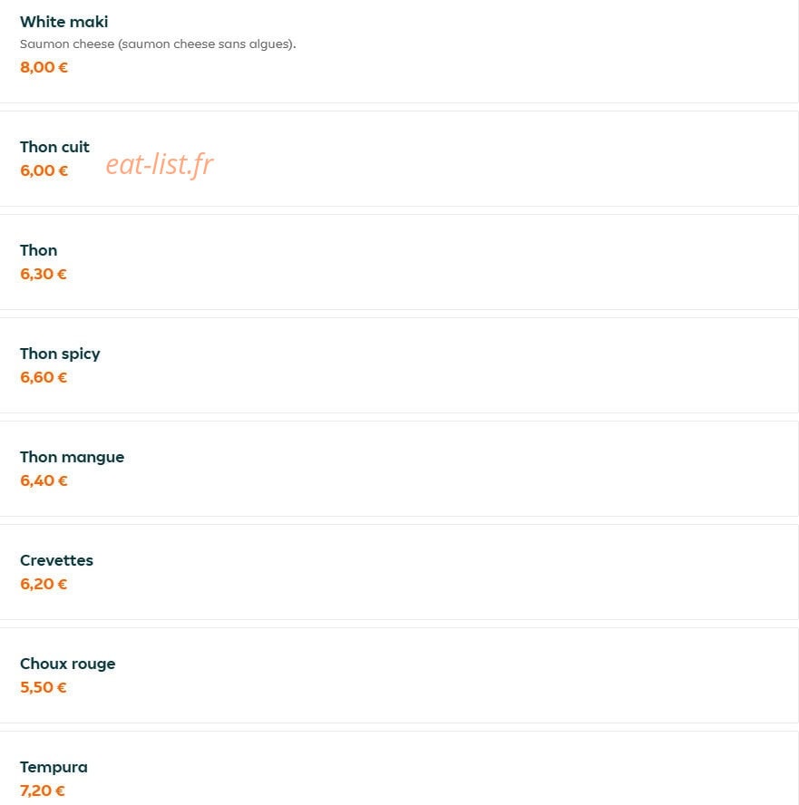 O my sushi — carte page 12