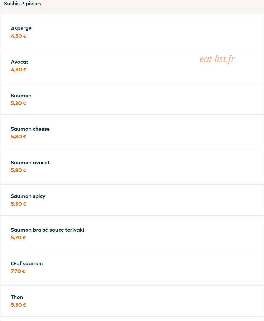 O my sushi — carte page 13
