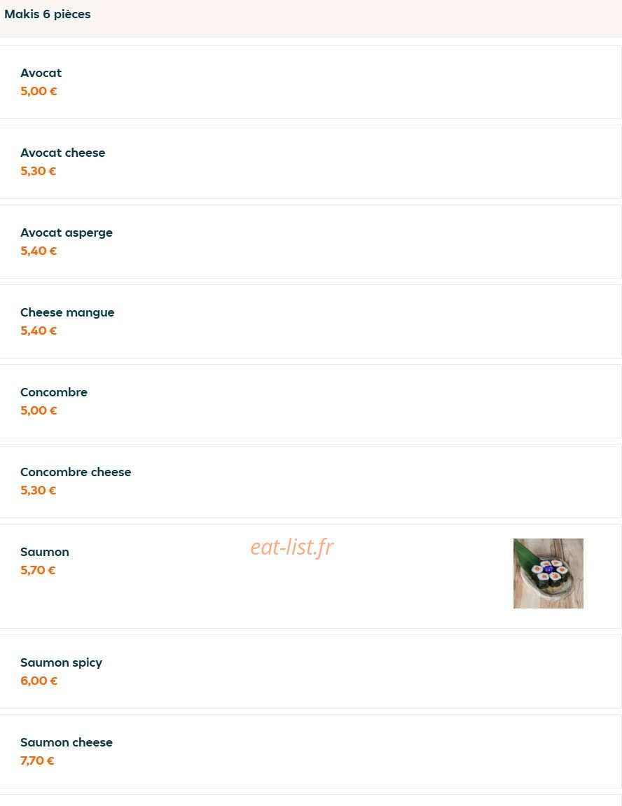O my sushi — carte page 11
