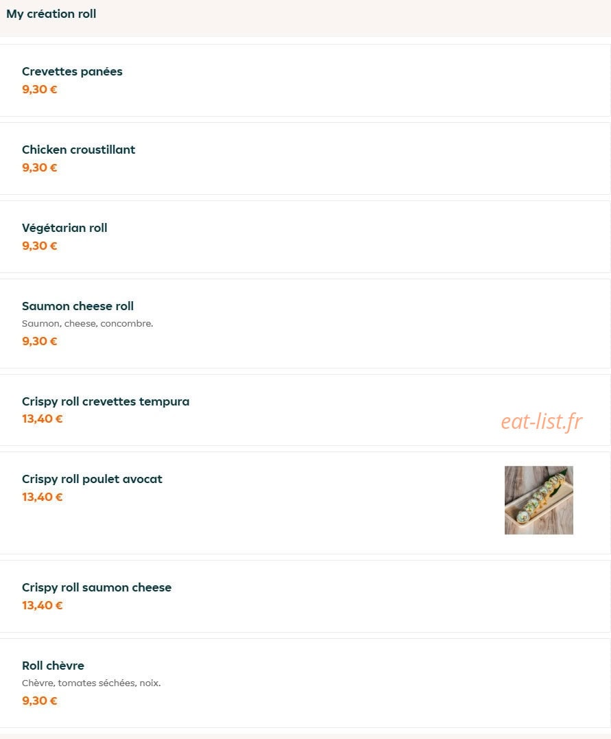 O my sushi — carte page 3