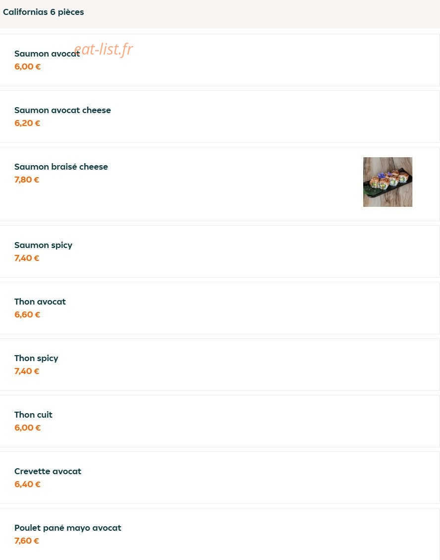 O my sushi — carte page 15