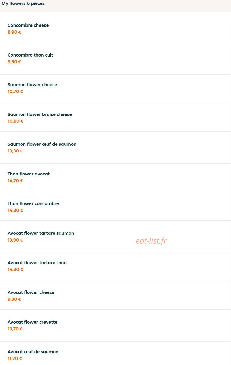 O my sushi — carte page 4