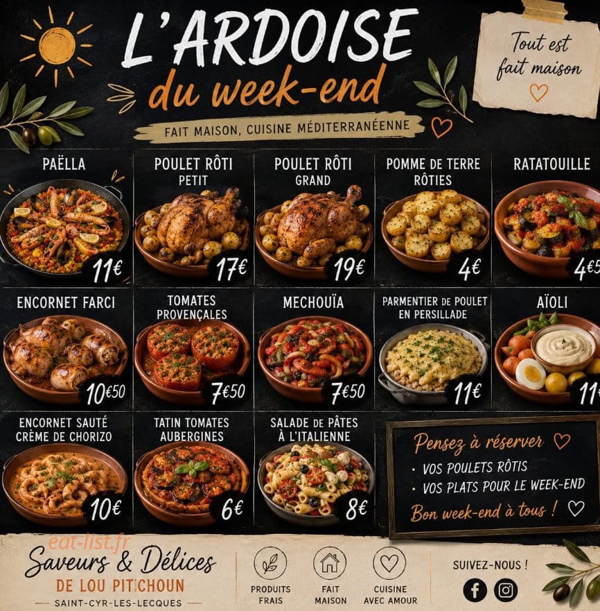Saveurs et delices — carte page 1