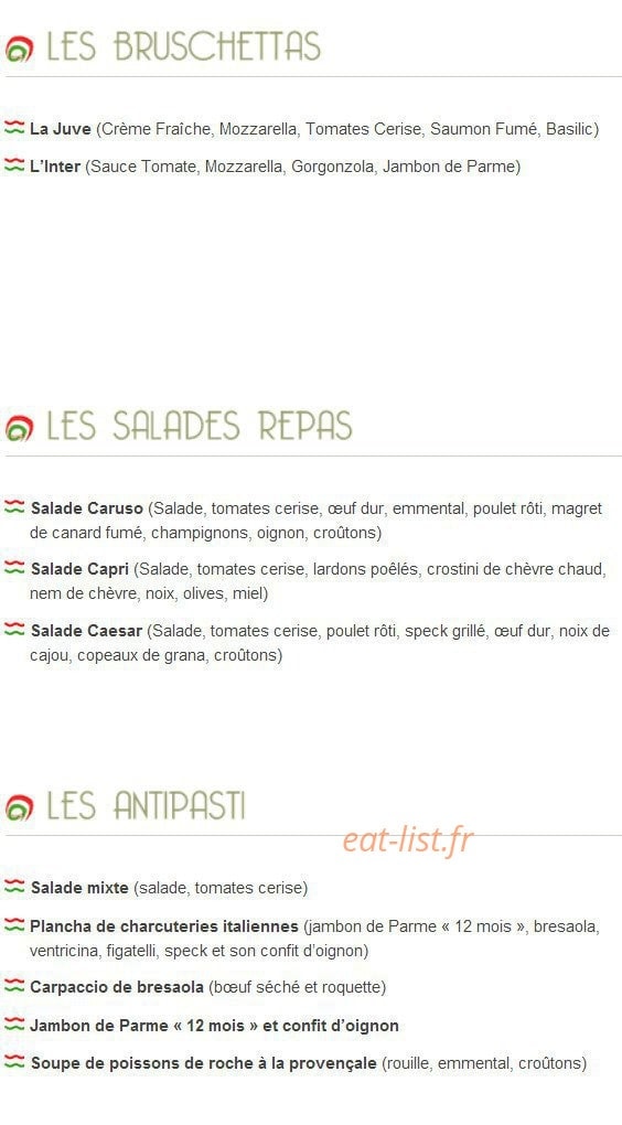 Trattoria — carte page 3
