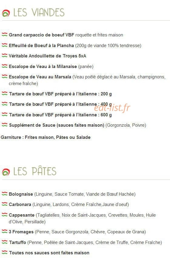 Trattoria — carte page 6