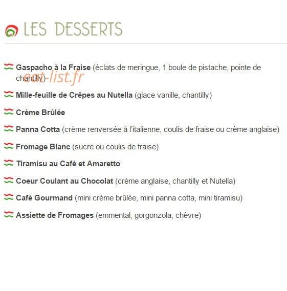 Trattoria — carte page 2