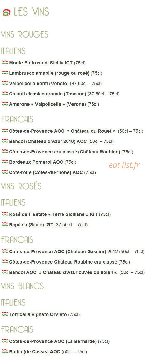 Trattoria — carte page 4