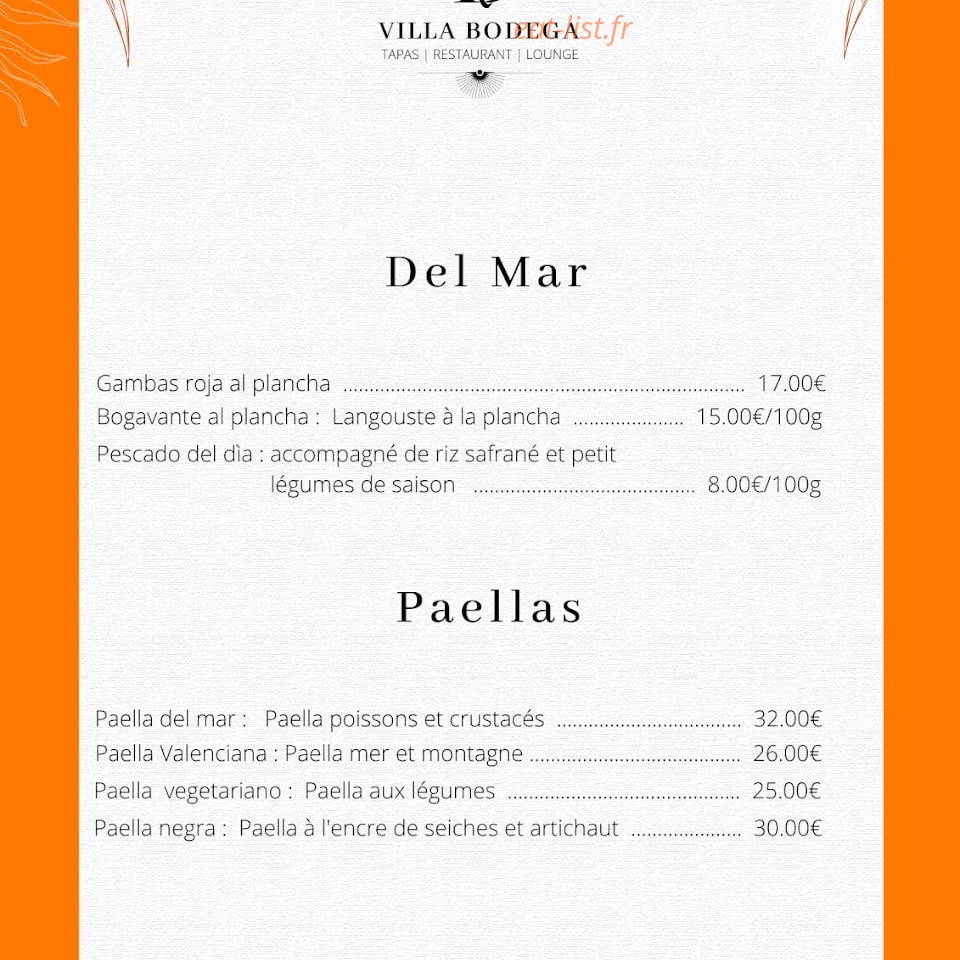 Villa Bodega — carte page 5