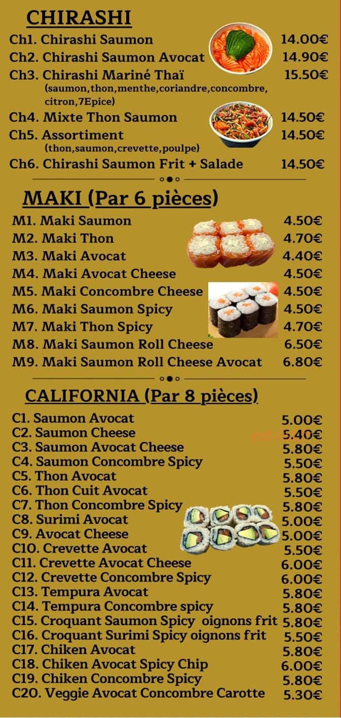 Bangkok Sushi — carte page 2