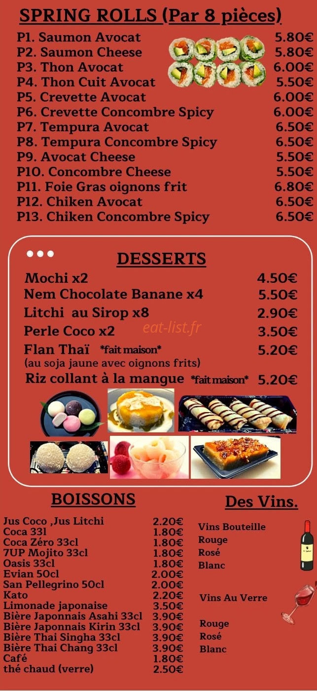 Bangkok Sushi — carte page 7