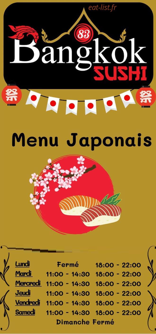 Bangkok Sushi — carte page 1