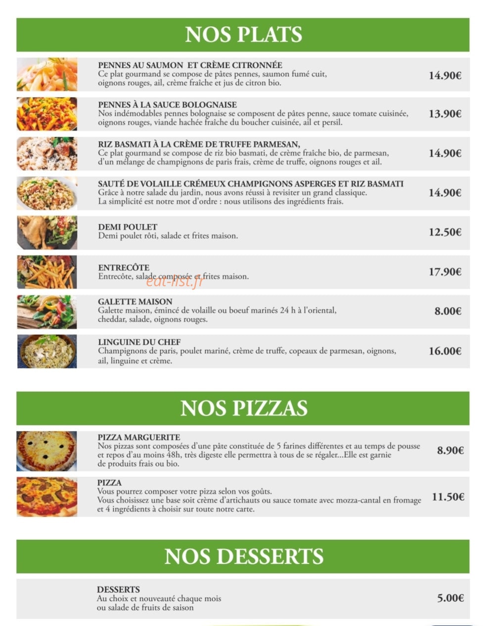 Bio d'eden — carte page 1