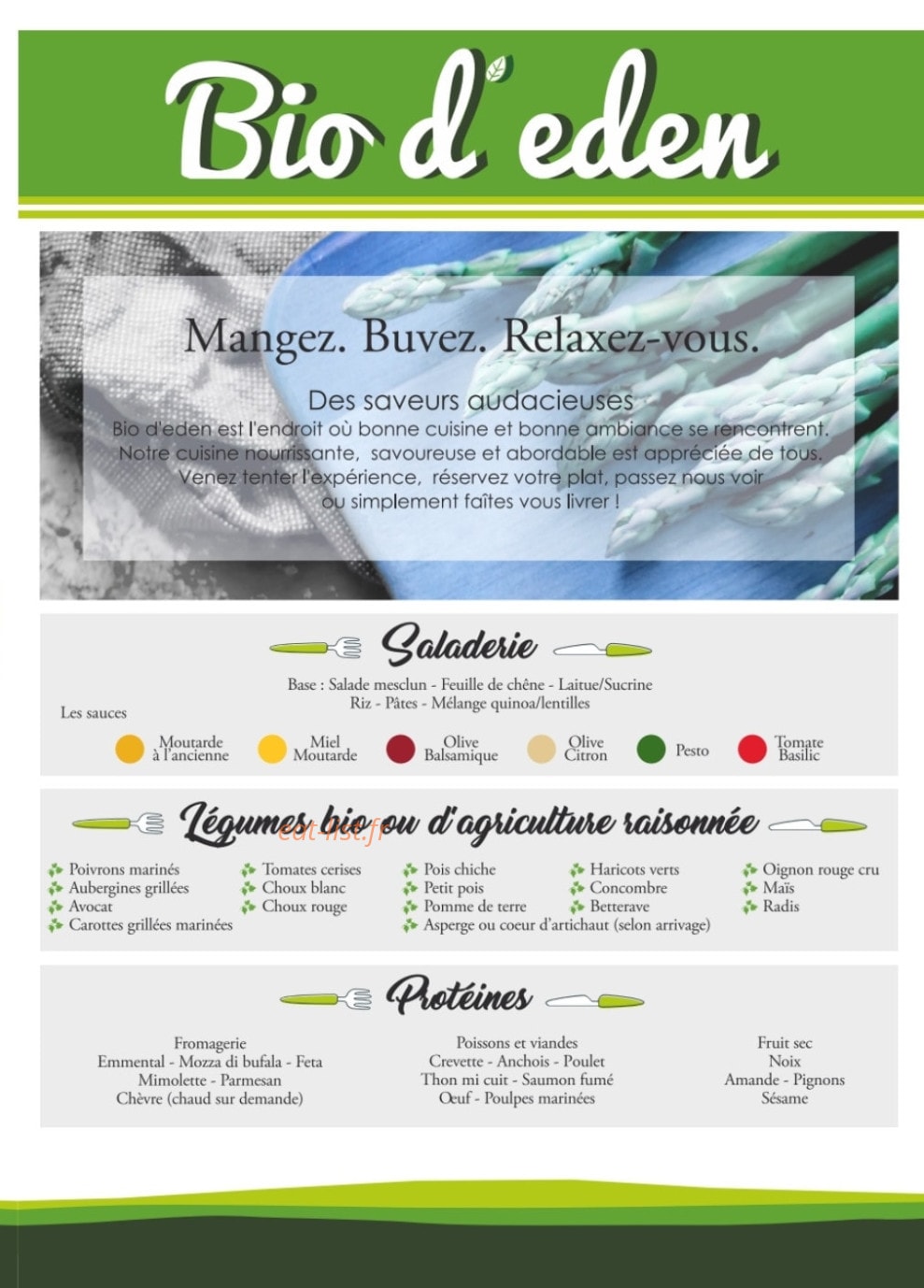 Bio d'eden — carte page 3