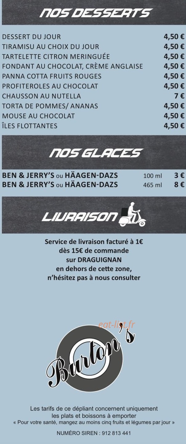 Burton's — carte page 6